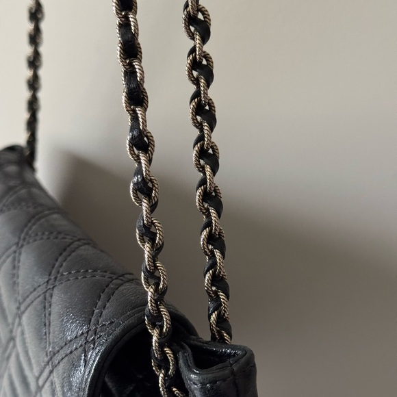 MARC JACOBS BAROQUE BAG BLACK QUILTED LEATHER CHAIN STRAP - Picture 14 of 15